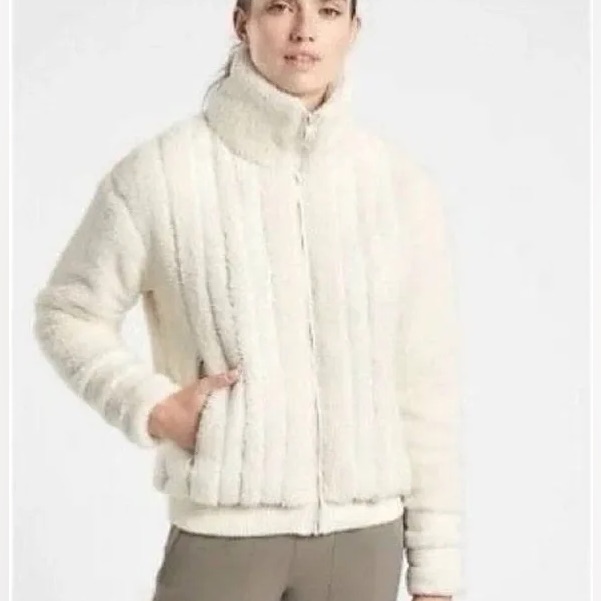 Athleta Willow Fleece Sherpa Full Zip Jkt